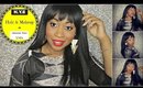 New Years Eve Makeup & Kinky Straight Wig  UNDER $25  ft PrettyPCollins