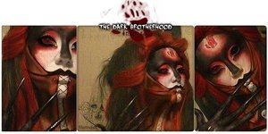 I just created a look that was inspired by the Dark Brotherhood as a whole. All little bits of lots that inspired me I added into the look. Along with my own weird tastes and such, that is.