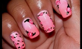 Pink Flowers Nail Tutorial!!!