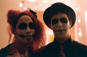 My boyfriend & I Halloween before last. Sugar Skulls.