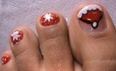Cute Santa Toes - Christmas Nail Art Tutorial - Easy Nail Polish Designs for toes Nails Feet nails