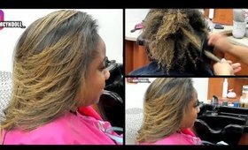 How to round brush color treated hair!