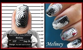 EASY FINGERPRINT NAIL DESIGN | CRIMINAL HALLOWEEN NAIL ART TUTORIAL FOR BEGINNERS STEP BY STEP SWIRL