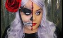 Glamour and skull (half and half makeup) perfect for Halloween