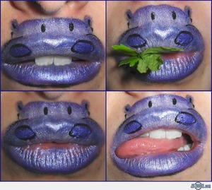hippo art on lips 