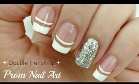 Double French Tip Prom Nail Art! *very easy*