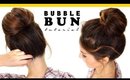 2 Minute BUBBLE BUN Hairstyle | Easy Hairstyles for Medium Long Hair