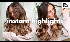 Instant Highlights Using Milk + Blush Hair Extensions
