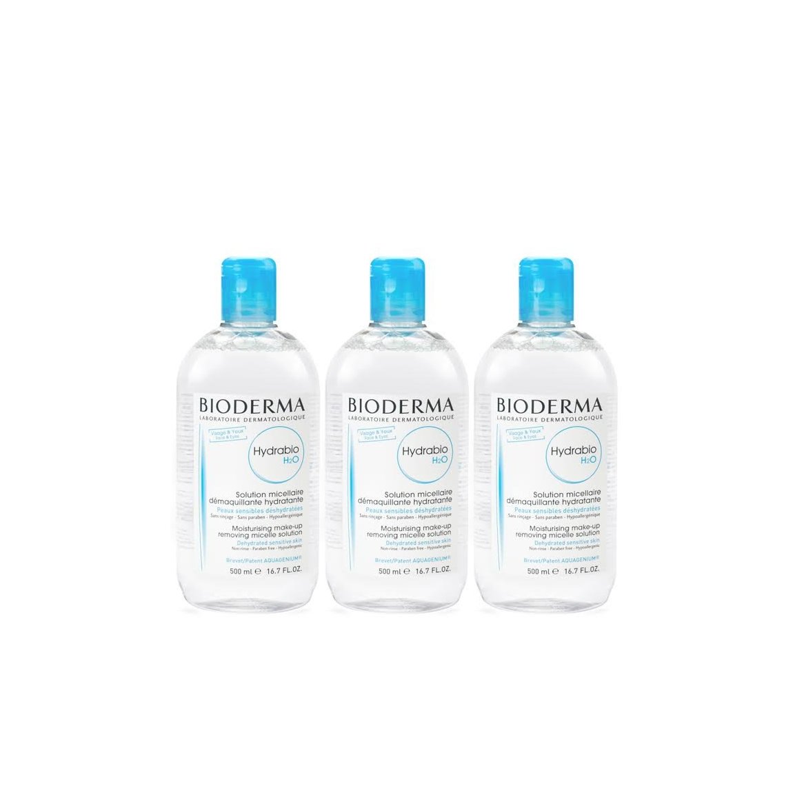Bioderma Hydrabio H2O 500 ml Trio alternative view 1 - product swatch.