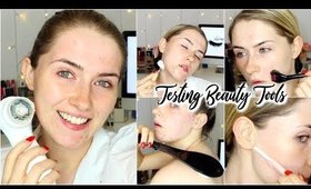 TESTING 5 WEIRD BEAUTY TOOLS! | shivonmakeupbiz