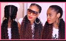 TWO FEED IN BRAIDS INTO TWO CURLY PONYTAILS Natural Hair