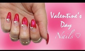 Valentine's Day| Last Minute Deep French Nail Design ♡