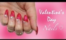 Valentine's Day| Last Minute Deep French Nail Design ♡