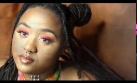 90s Afrocentric Grunge easy wearable Red eye shadow Makeup Tutoria