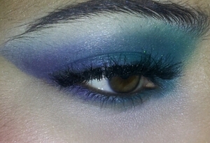 Green and blue look for party.