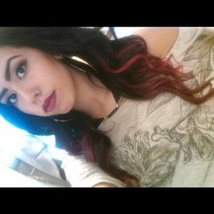 When I had my hair dip dyed. It's really pink but the pic makes it look more red