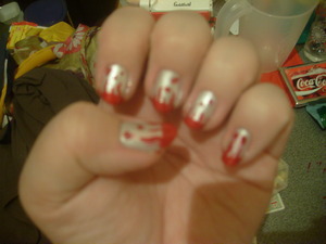 My nails for the zombie walk i'm going on this weekend, bloody nails :D