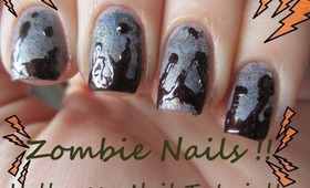 Zombie Nails Halloween Tutorial!