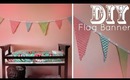 DIY Flag Banner Pennants (NO SEW) - Holiday, Dorm, Nursery Decor Idea!