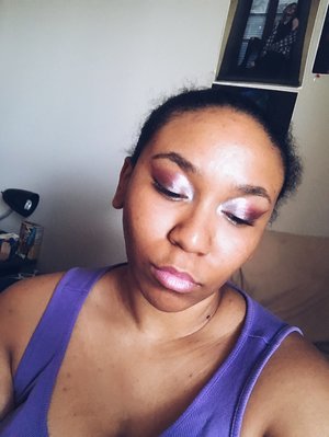 This was a look I did using my galaxy chic palette from bh cosmetics and I love the colors together. I am still very new to makeup though so it's not my best work. 