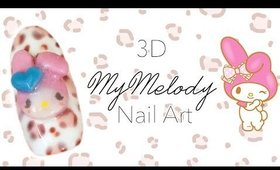 My Melody Leopard Nails | 3D Gel Art (マイメロディ) ♡