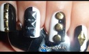 Monochrome Studded Nails BornPrettyStore.com Review+Tutorial