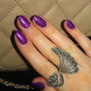 Barney Purple Glitter Nails 