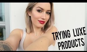 TRYING LUXE PRODUCTS & GLOSSY LIPS  | YSL Beauty + Armani Beauty