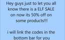 elf sale on now
