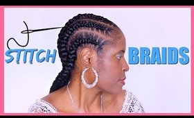 $6 FEED IN STITCH BRAIDS TUTORIAL ON NATURAL HAIR►PROTECTIVE STYLE