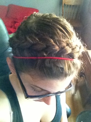 Finally have long enough hair to my layers to do a decent crown braid!