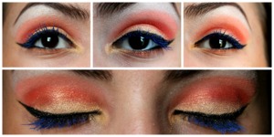 I experimented with orange and blue mascara