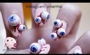 Eyeballs nail art tutorial for Halloween