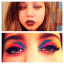 Rave themed eye makeup 