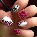 Pink & white leopard