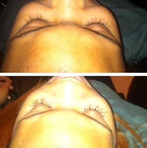 She already had natural long lashes she just wanted a little lift. Lash extensions.