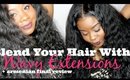 ♥ How To blend hair with wavy Extensions + hair Update