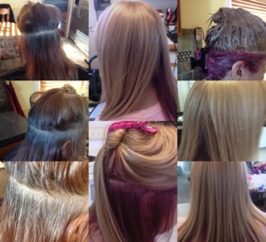 Hair Color by Christy Farabaugh (Before, during, and after) 