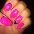 pink and black nails 