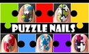 5 WAYS TO CREATE PUZZLE NAILS | EASY HOW TO TAPED KONAD STAMPING NAIL ART DESIGN TUTORIAL SHORT