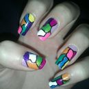 Colorful Mosaic Nails