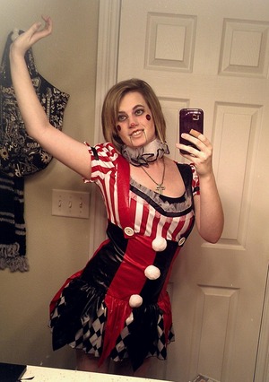 Halloween costume. Latex to hold the buttons on my face(: