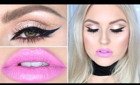 Drugstore & Affordable Makeup Tutorial ♡ Soft Glitter Cut Crease