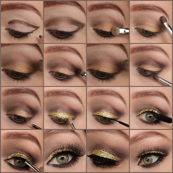 Golden glitter eyes pictorial | Eline F.'s Photo | Beautylish