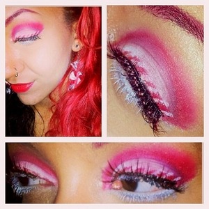 Candy cane inspired holiday look.
Lashes by Sephora.