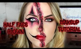 HALF FACE CLOWN HALLOWEEN MAKEUP TUTORIAL | shivonmakeupbiz