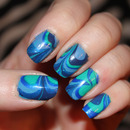 Ocean Water Marbled Nails