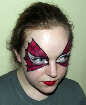 Spiderman/woman masquerade mask. Tutorial here: http://www.youtube.com/watch?v=pLlmV_09E5I