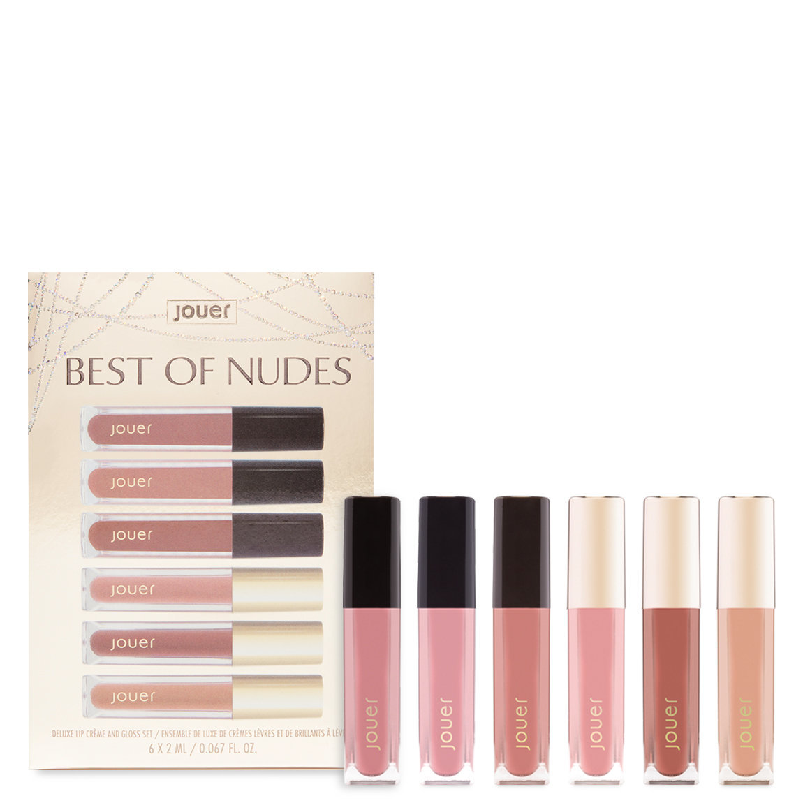 Jouer Cosmetics Best of Nudes Deluxe Lip Creme and Gloss Set alternative view 1 - product swatch.