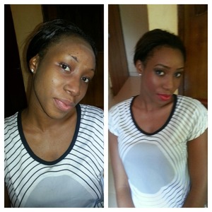 Before and after pix of an usher @ an event
